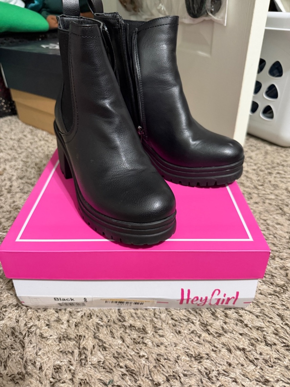 Corkys Black Platform Chelsea Heeled Booties